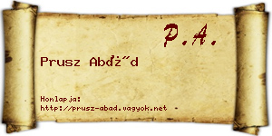 Prusz Abád névjegykártya